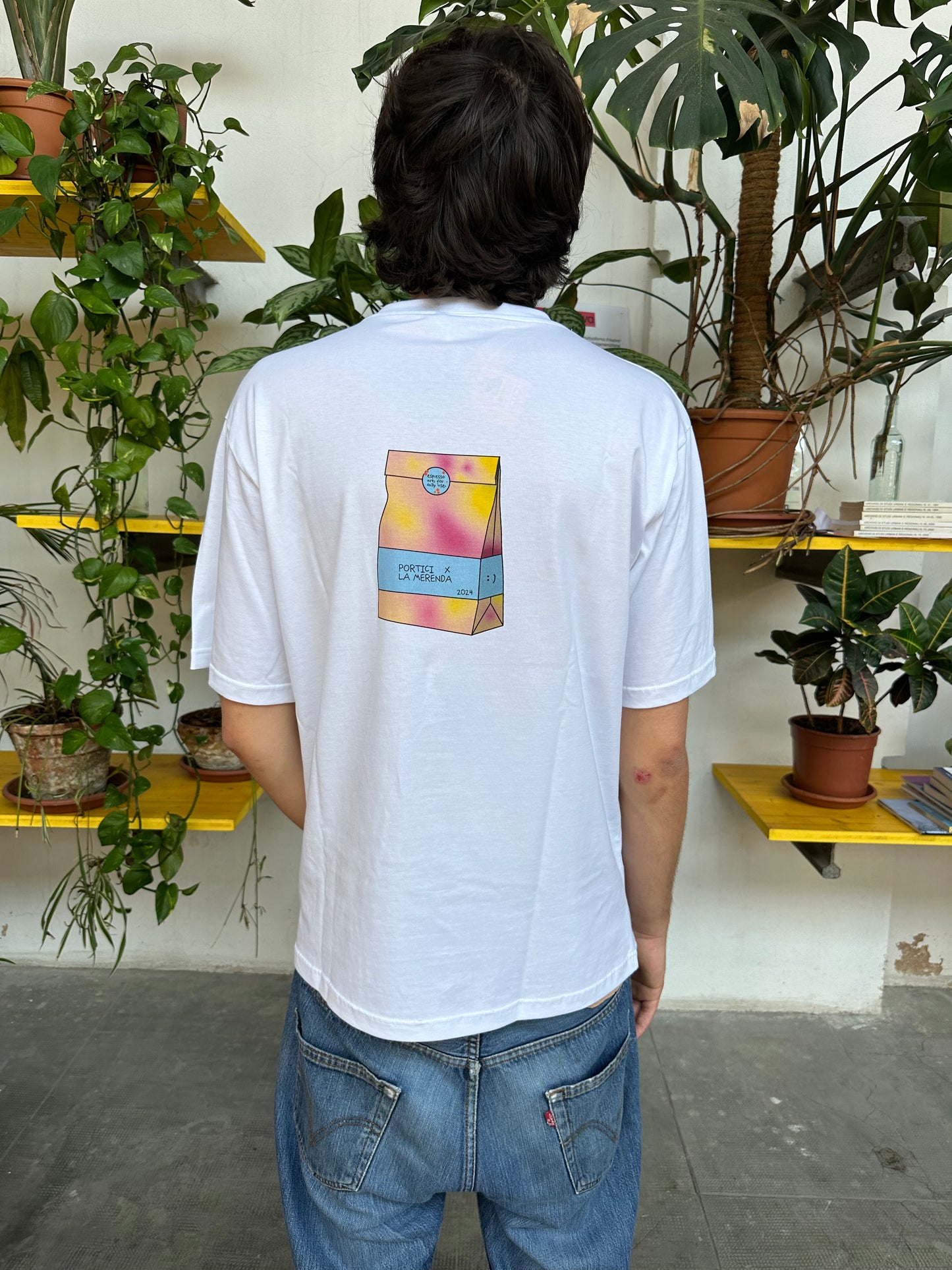 PORTICI X LA MERENDA  WHITE LOGO TEE