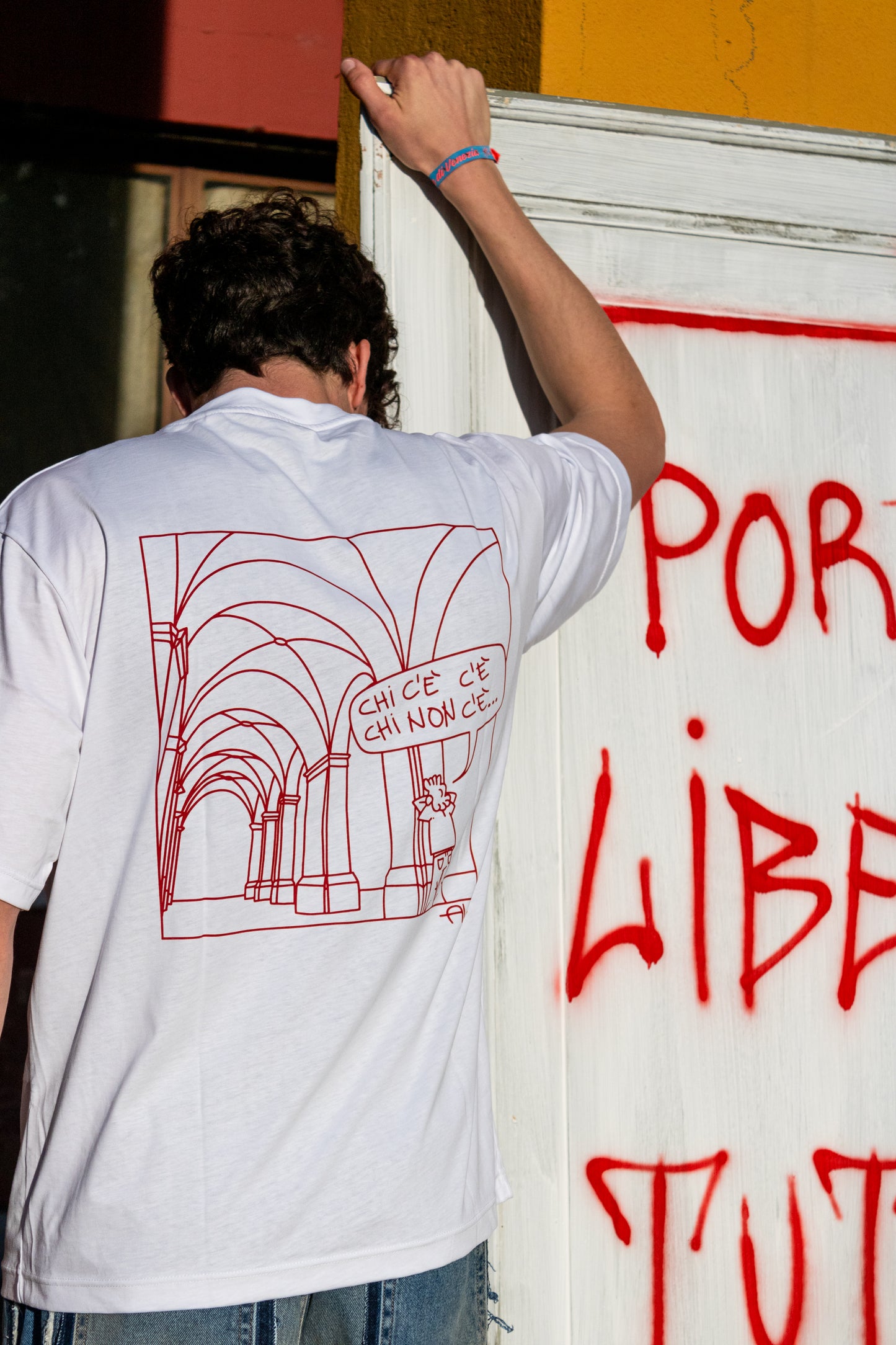 PORTICI LIBERA TUTTI WHITE TEE
