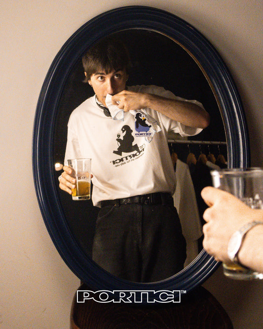 PORTICI BURNOUT WHITE "CHARGER" TEE